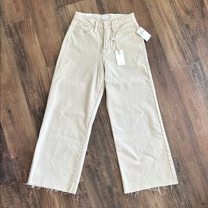 Good American Waist High Rise Palazzo Cropped Leg Jeans